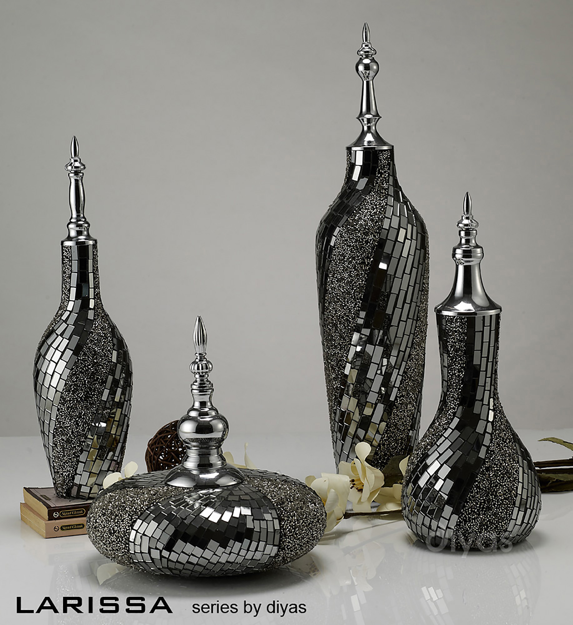 Larissa Mosaic Art Glassware Diyas Home Ornaments
